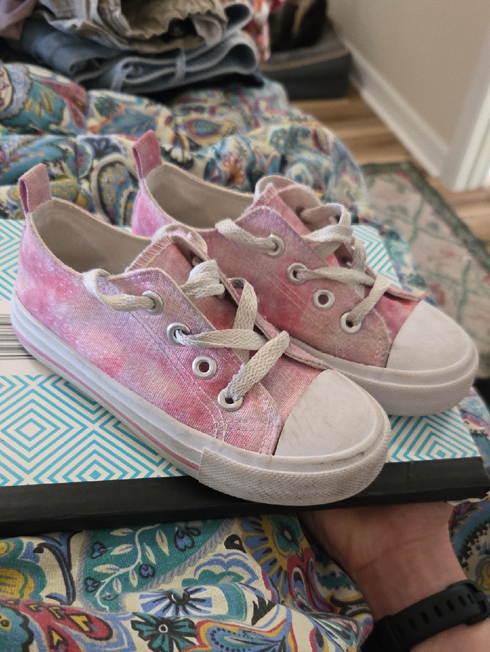 Kids Pink Canvas Lace-Up Sneakers - Picture 1 of 3